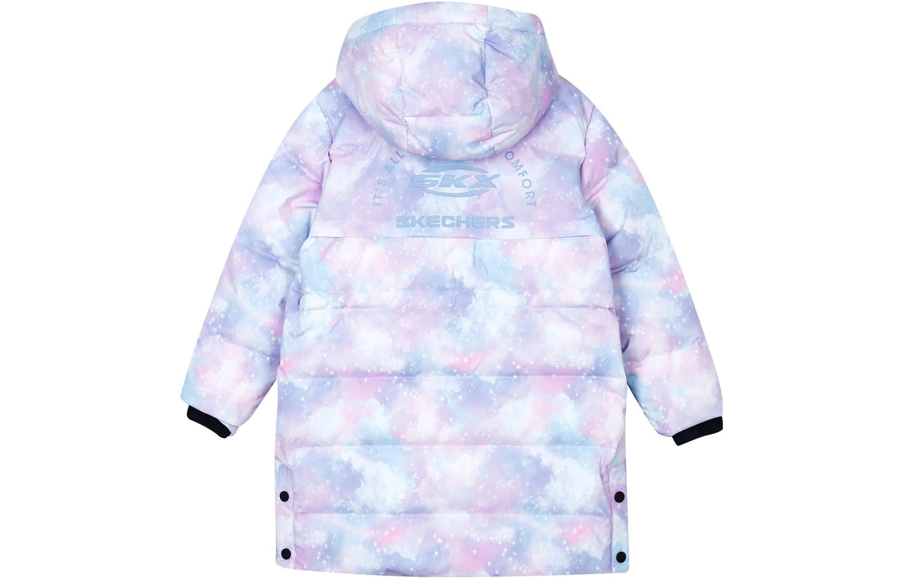 (GS) Skechers SKX Hooded Down Jacket 'Purple White Blue' P423G014-03HS