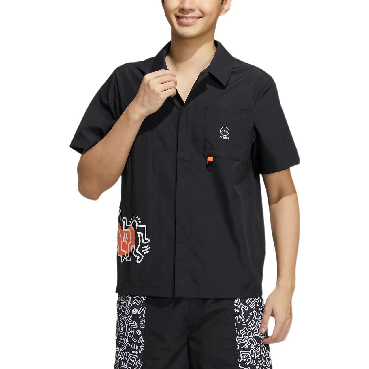 adidas x Keith Haring Pattern Printing Short Sleeve Shirt Asia Sizing 'Black' HD7260