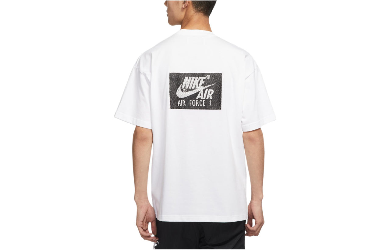 Men's Nike Alphabet Logo Pattern Printing Round Neck Pullover Short Sleeve White T-Shirt DR5758-100