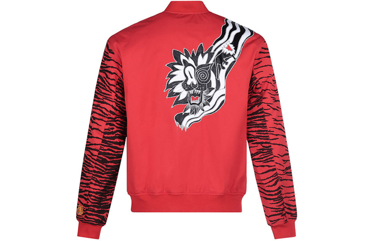 Men's KENZO x Kansaiyamamoto Crossover Embroidered Pattern aviator Jacket Red FB55BL1931KA-21