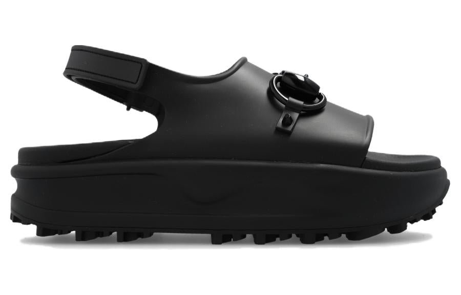 (WMNS) Gucci Interlocking G Platform Sandal 'Black' 742435-JAAC9-1000