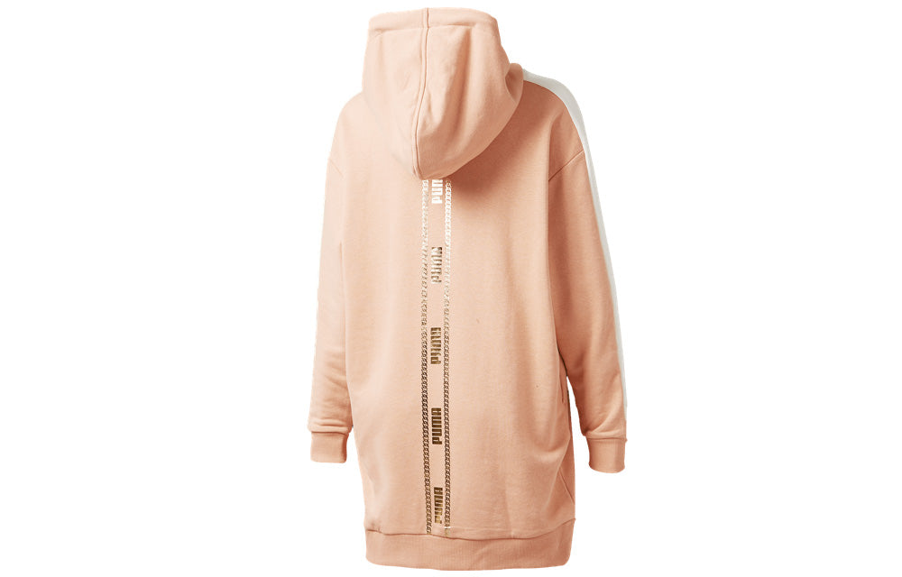 (WMNS) PUMA hooded Casual Long Pullover Dress Pink 578616-44