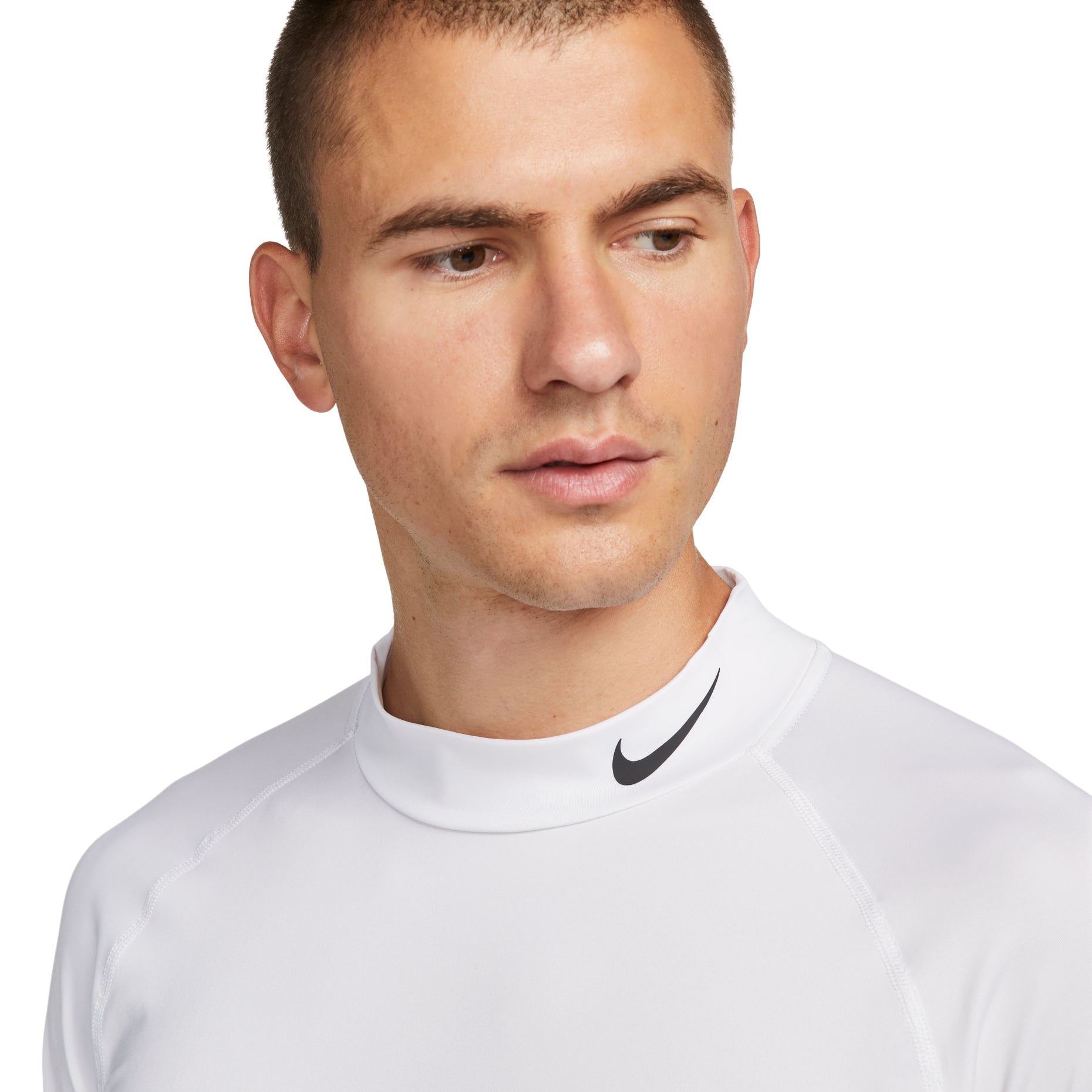 Nike Pro Dri-FIT Fitness Mock-Neck Long T-Shirt 'White' FB7909-100