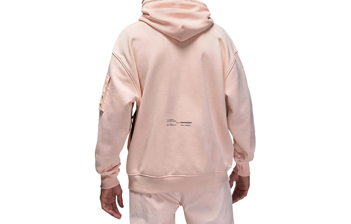 Men's Air Jordan Solid Color Logo Printing Hooded Pullover Long Sleeves Pink DQ8062-610