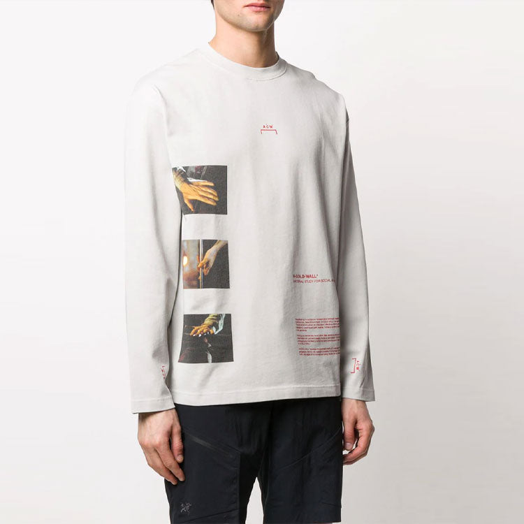 Men's A-COLD-WALL Glass Printing Long Sleeves Gray ACWMTS006WHL-WHI