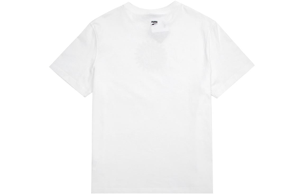 PUMA Downtown Graphic Tee Funny Printing Round Neck Short Sleeve White 535400-02