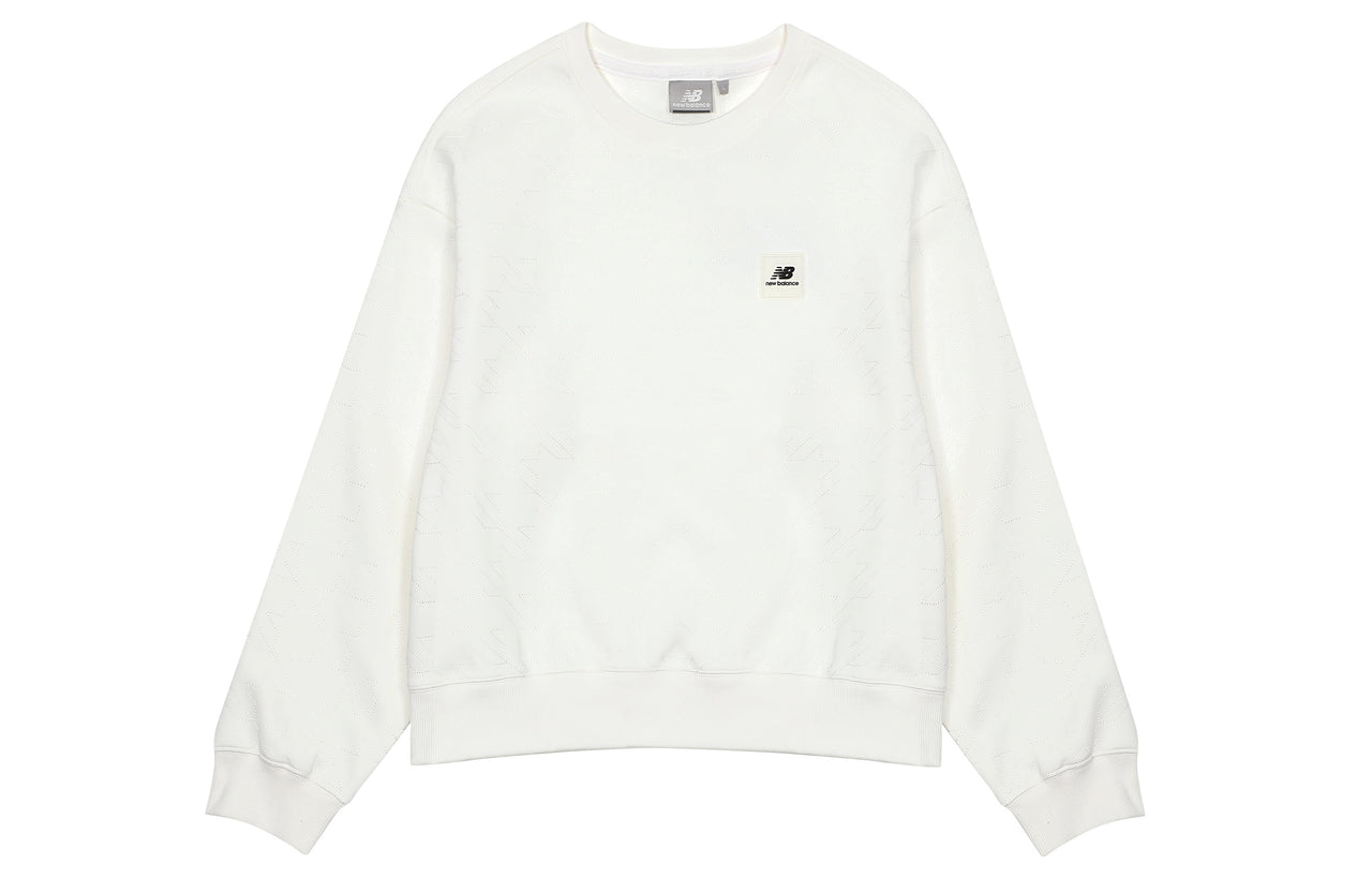 (WMNS) New Balance Logo Casual Sweatshirt 'White' 5CC37142-WT