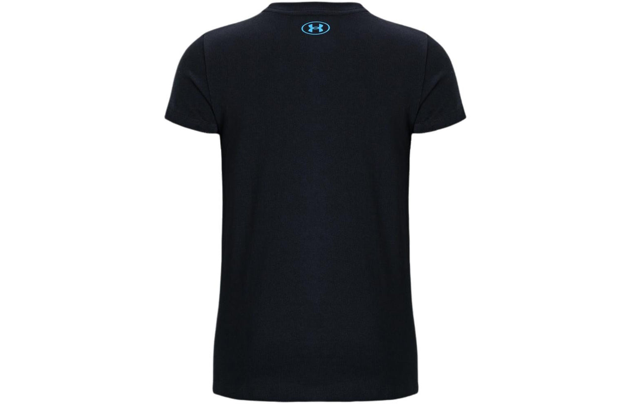 (WMNS) Under Armour Project Rock Underground Core T-Shirt 'Black Blue' 1382708-001