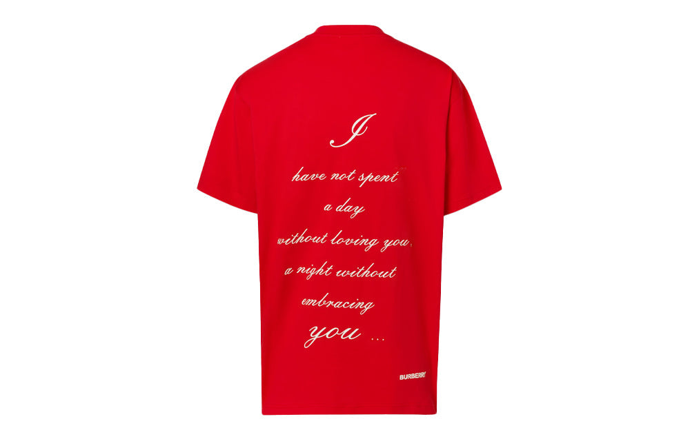 Burberry Love Slogan Short Sleeve Unisex Red 80369931