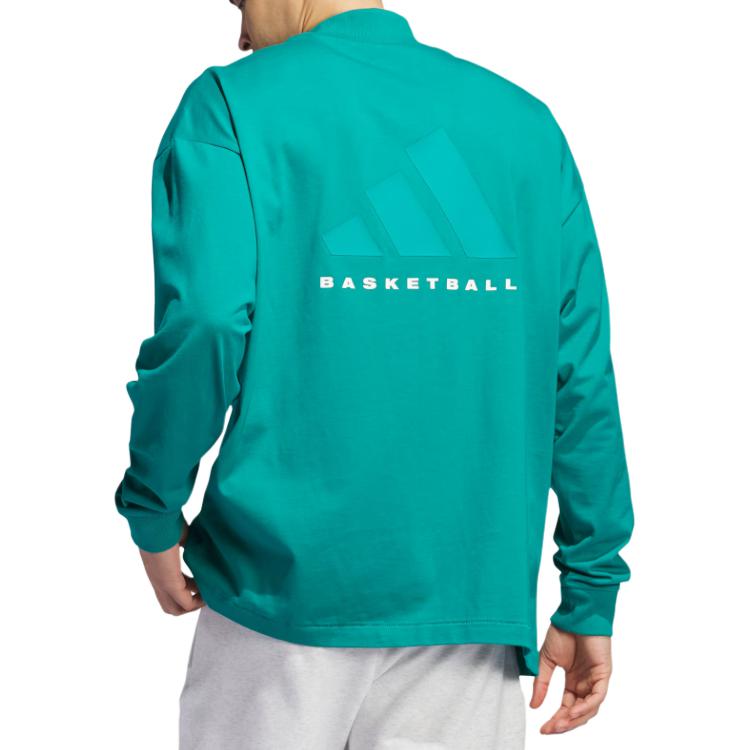 adidas Basketball Long Sleeve T-Shirt 'Green' JE3768