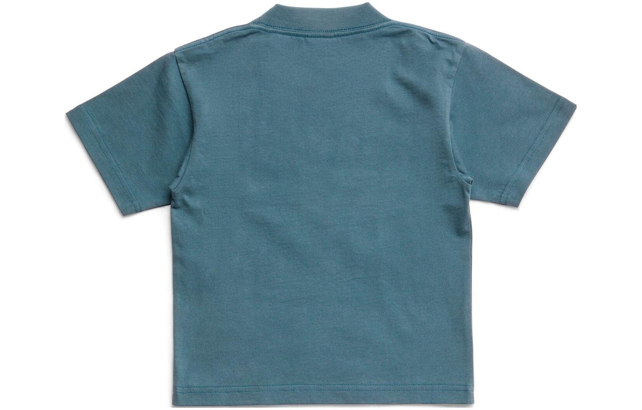 Balenciaga Logo Print Cotton T-Shirt 'Blue' 681864TOVK74005