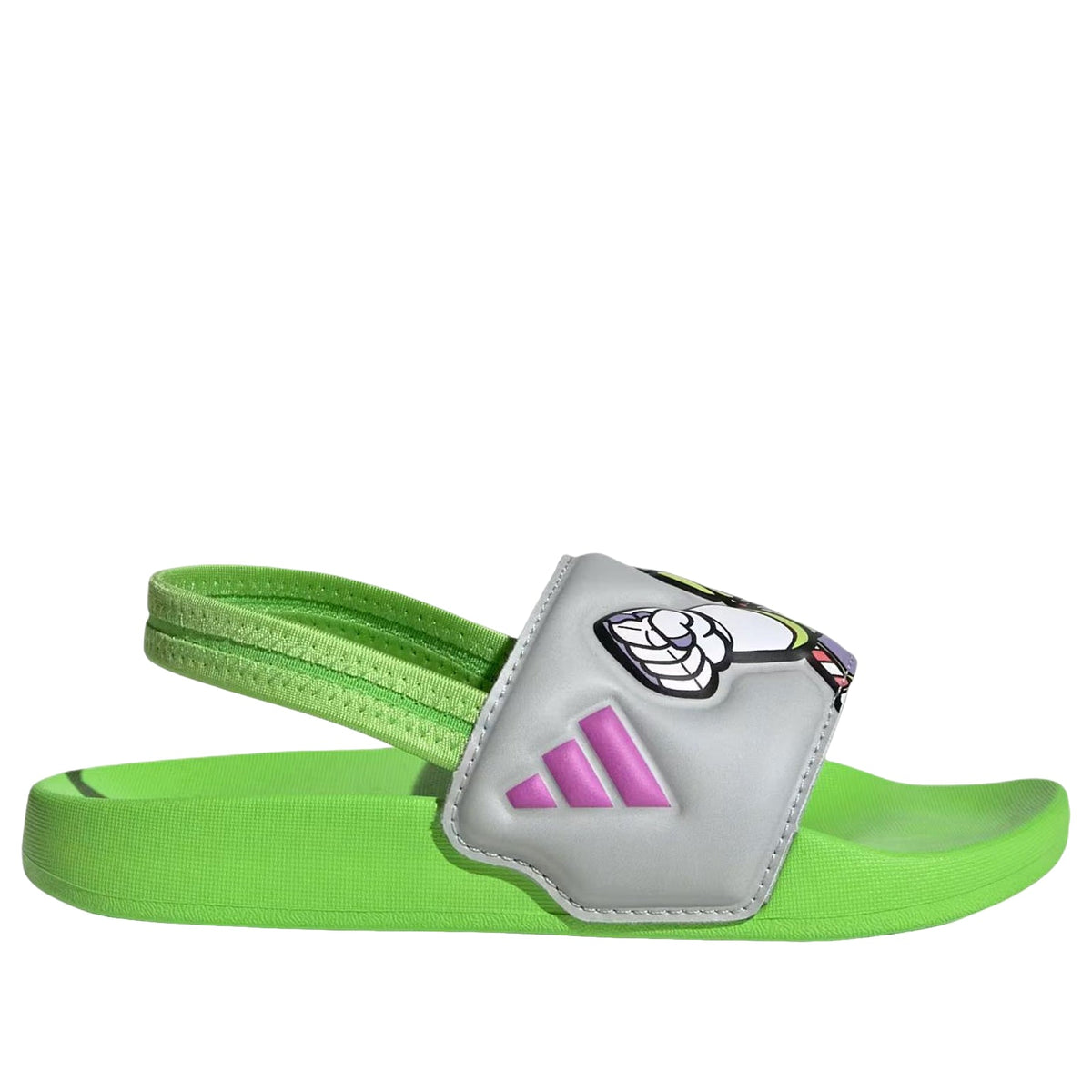 (PS) adidas x Pixar Toy Story Adilette Estrap Slides 'Semi Solar Green Purple Burst Grey Two' JQ4366