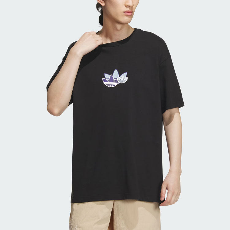 adidas Originals Trefoil Graphic T-Shirts 'Black' IN1042
