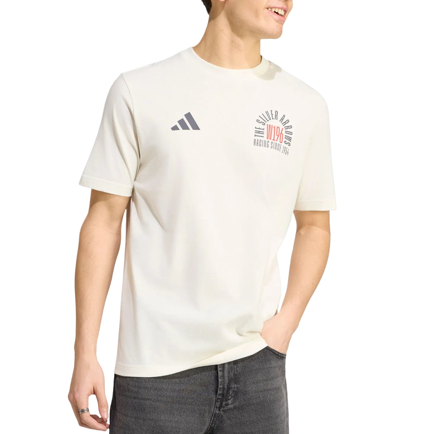 adidas x Mercedes - AMG Petronas Formula 1 Team Silver Arrows 1955 T-Shirt Asia Sizing 'Off White' KS2249