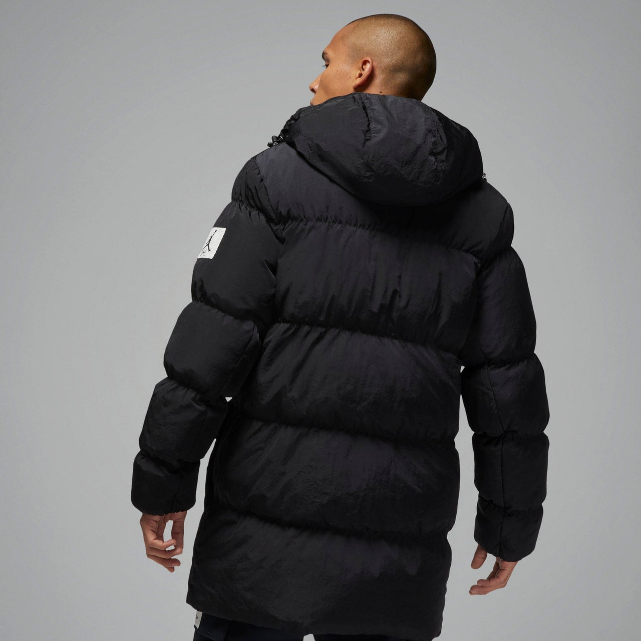 Air Jordan Logo Zipper Mid-Length Down Jacket Asia Sizing 'Black' DQ7347-010