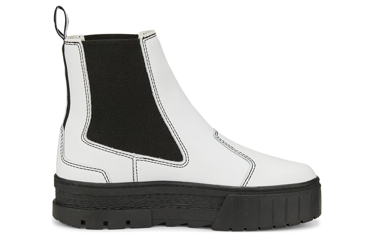 (WMNS) PUMA Mayze Pop Chelsea Boots 'White Black' 384549-01