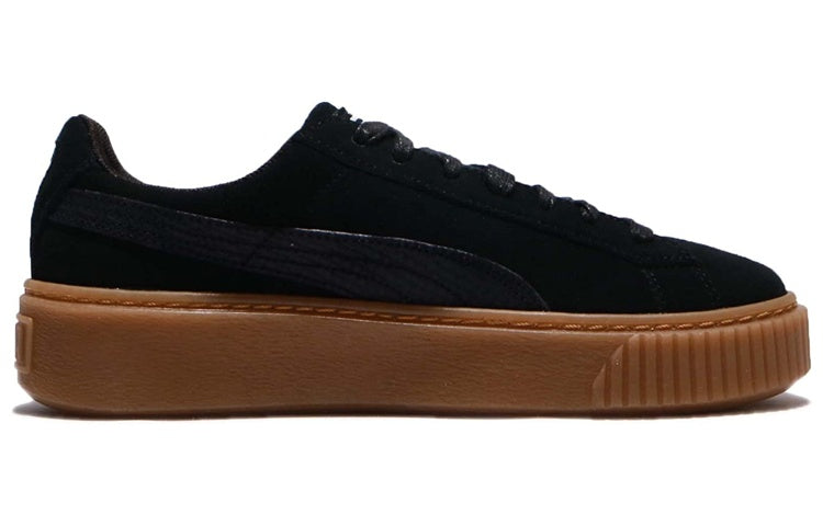 (WMNS) PUMA Suede Platform Animal Low Top Black 365109-01