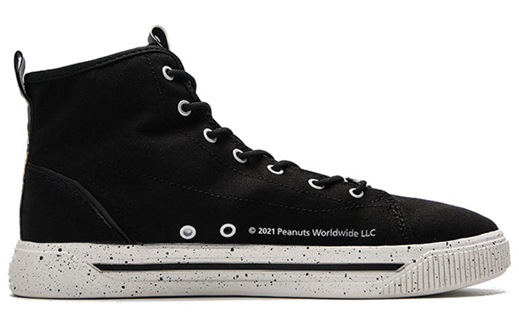 ANTA x SNOOPY High Top Canvas Shoes 'Black White' 912138604-2