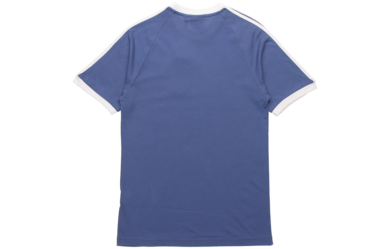 adidas originals MENS 3-stripes Logo Printed Sports Short Sleeve Blue GN3501