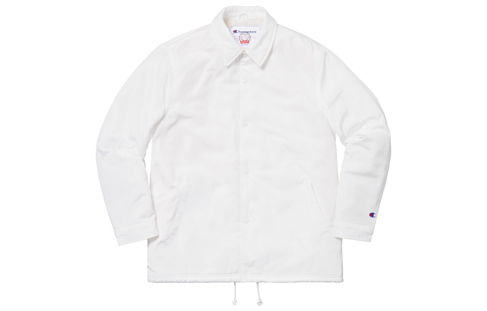 Supreme FW18 Champion Label Coaches Jacket White SUP-FW18-366