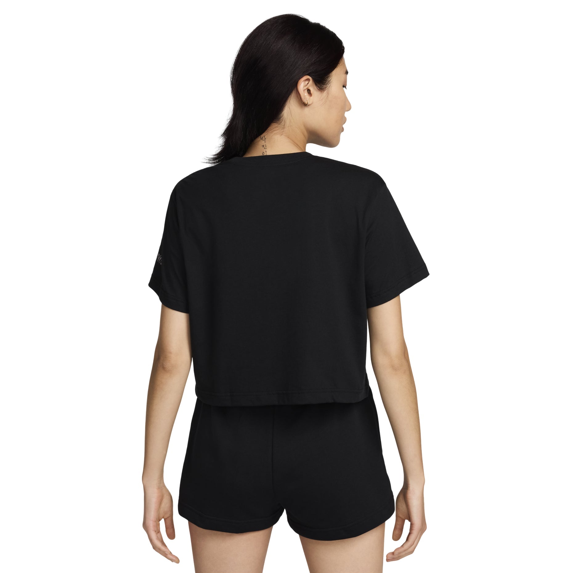 (WMNS) Nike Sportswear Loose Short-Sleeve Cropped T-Shirt 'Black' FZ2856-010