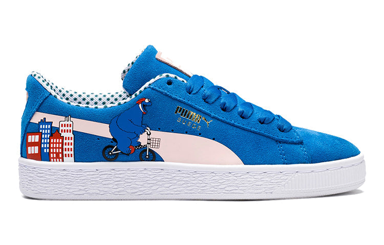 (GS) PUMA Sesame Street 50 Suede Casual Sneakers Blue/Grey/White 368923-01