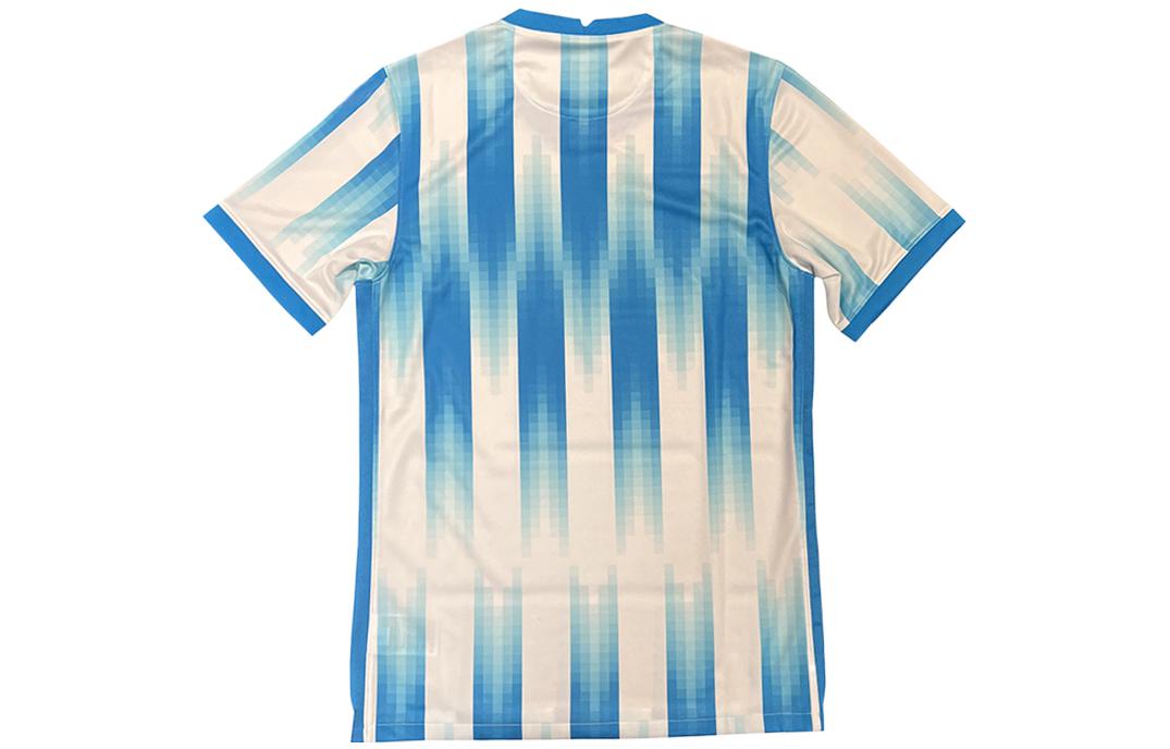 Men's Nike Contrasting Colors Stripe Soccer/Football Round Neck Short Sleeve Blue T-Shirt DB5749-100