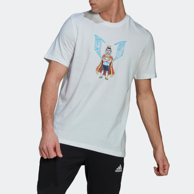 Men's adidas MESSI 3K G T Series Soccer/Football Sports Round Neck Short Sleeve White HA0902