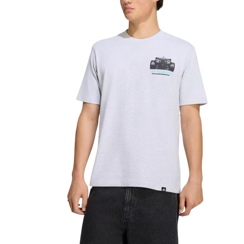 adidas x Mercedes AMG Petronas Formula 1 Team T-Shirt 'Light Grey Heather Semi Mint Rush' HY8001