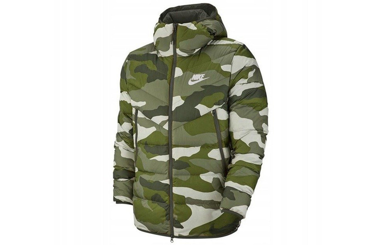 Nike Stay Warm Casual Camouflage hooded down Jacket US Edition Green Camouflage BV4763-222