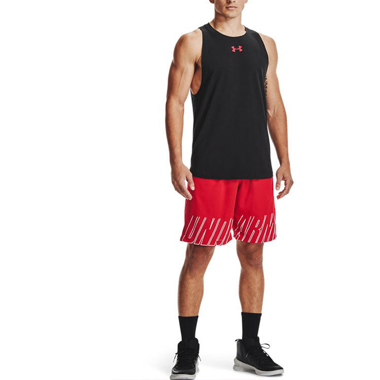 Under Armour Baseline Cotton Tank 'Black Red' 1361901-001