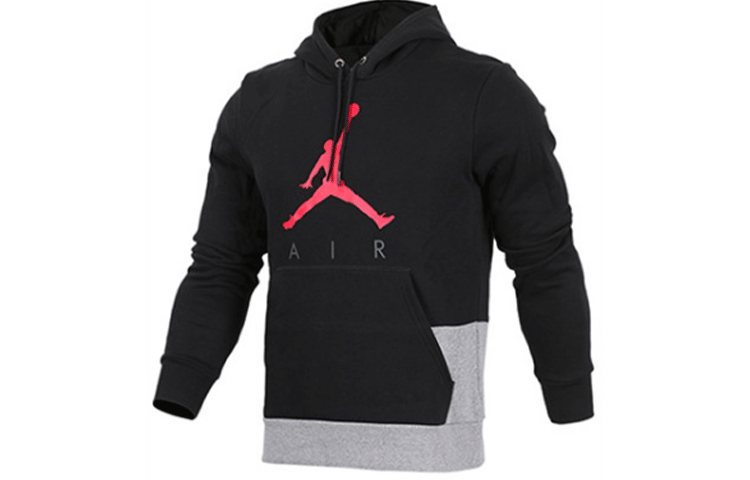 Men's Air Jordan Logo Printing Colorblock Fleece Lined Black 942776-010