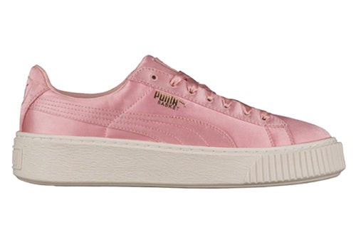 (WMNS) PUMA Basket Platform Satin Pink Lace Up 'Pink' 365719-01