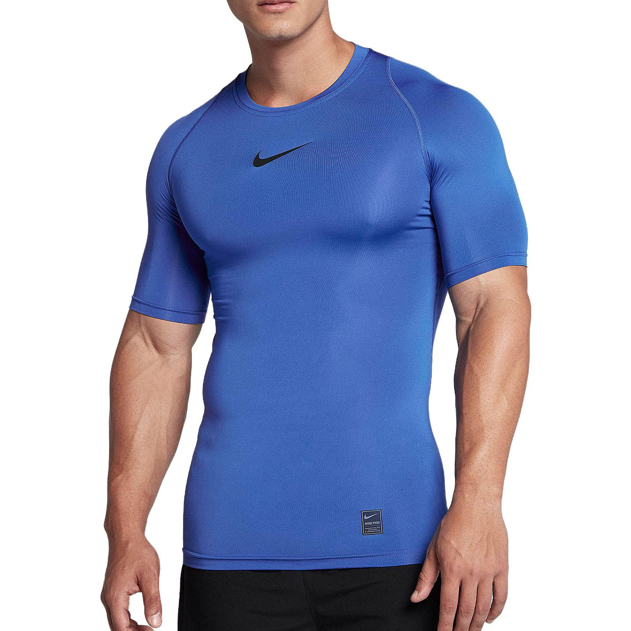 Nike PRO men's running fitness stretch tights quick-drying breathable short-sleeved T-shirt 'Royal Blue' 838092-480