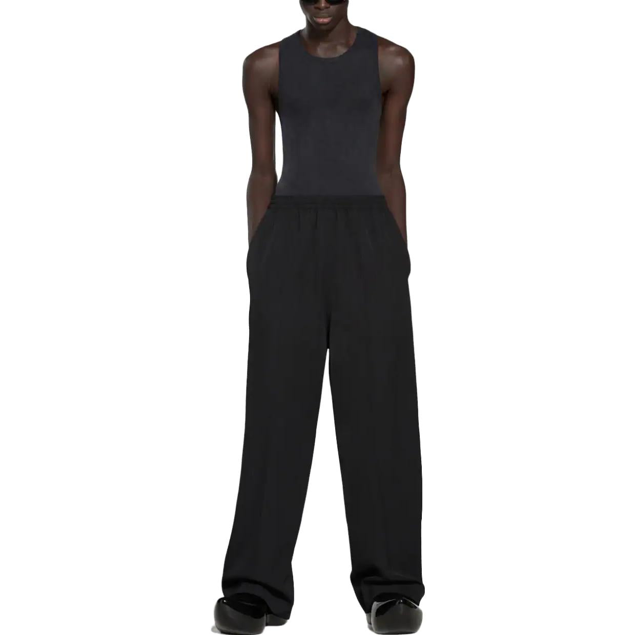 Balenciaga Elastic Waist Straight Leg Pants 'Black' 743903TNT391000