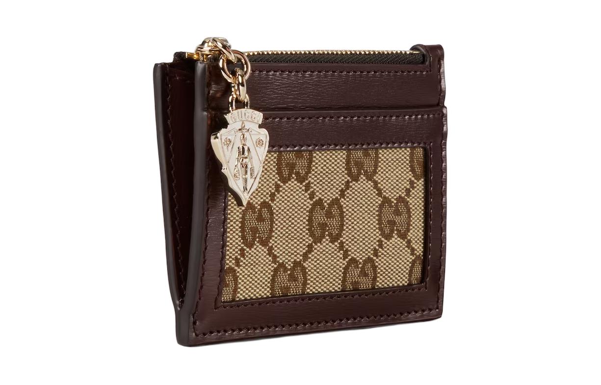 (WMNS) Gucci Luce Card Case Wallet 'Beige Ebony Canvas' 790033-FADHW-9742