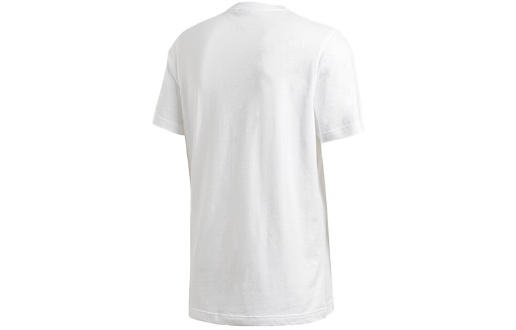 adidas originals Chest Logo Sports Round Neck Short Sleeve White FM3790