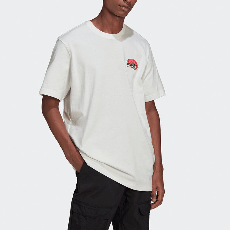 adidas originals Printing Pattern Sports Round Neck Short Sleeve White HF4761