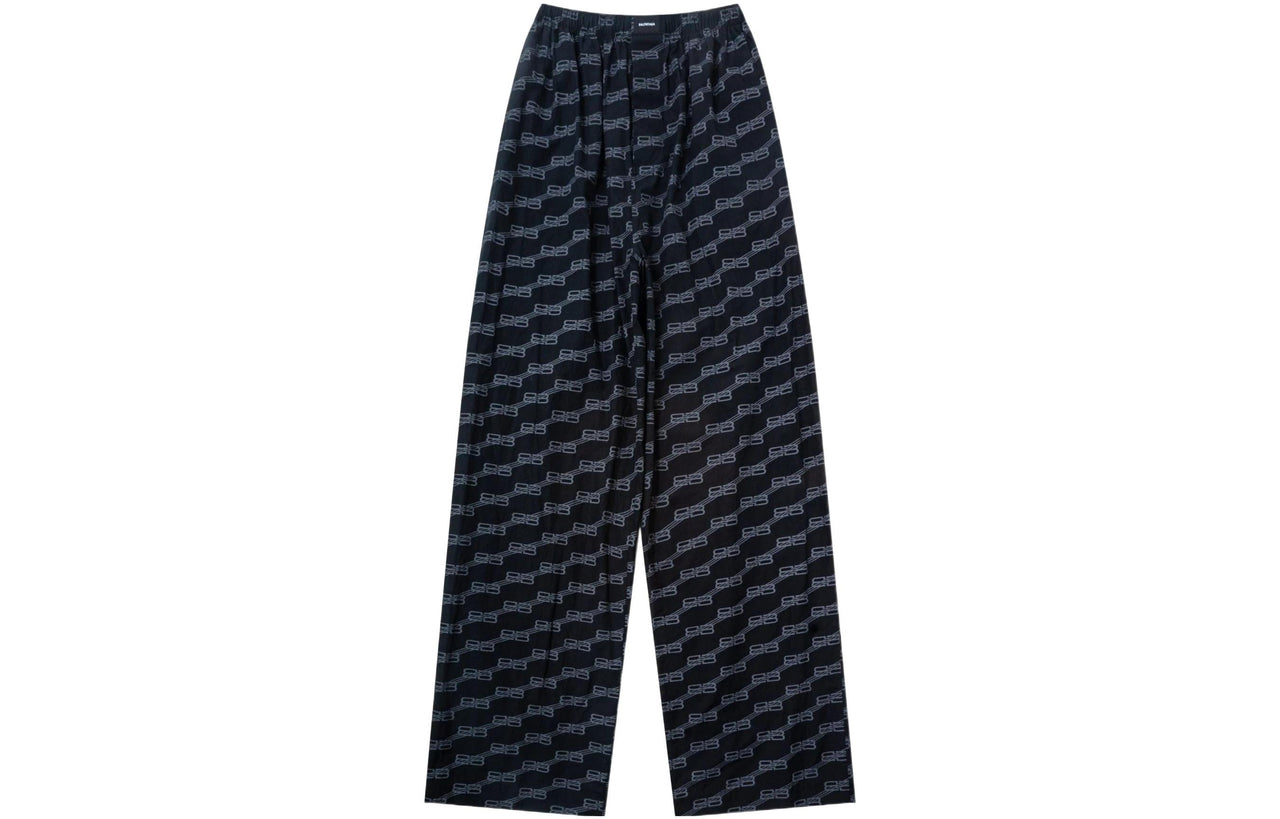 Balenciaga BB Monogram Pajama Pants 'Black Grey' 658883TML361269