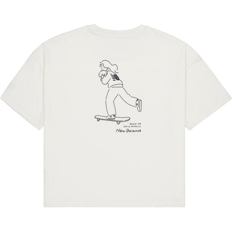 (WMNS) New Balance x Tombonia Skateboarding Graphic T-shirt 'White' AWT42321-CIC