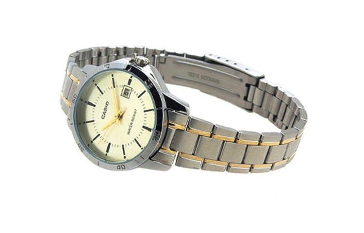 CASIO DRESS Series Classic PointerStainless Steel Strap Golden Quartz Waterproof Gold Dial Gold Analog LTP-V004SG-9A