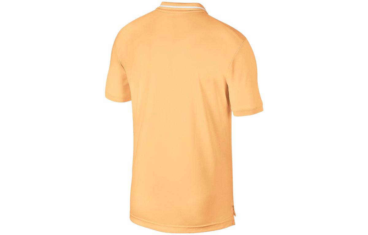 Men's Nike Solid Color Logo Printing Double Buttons Placket Yellow Polo Shirt BV1195-251