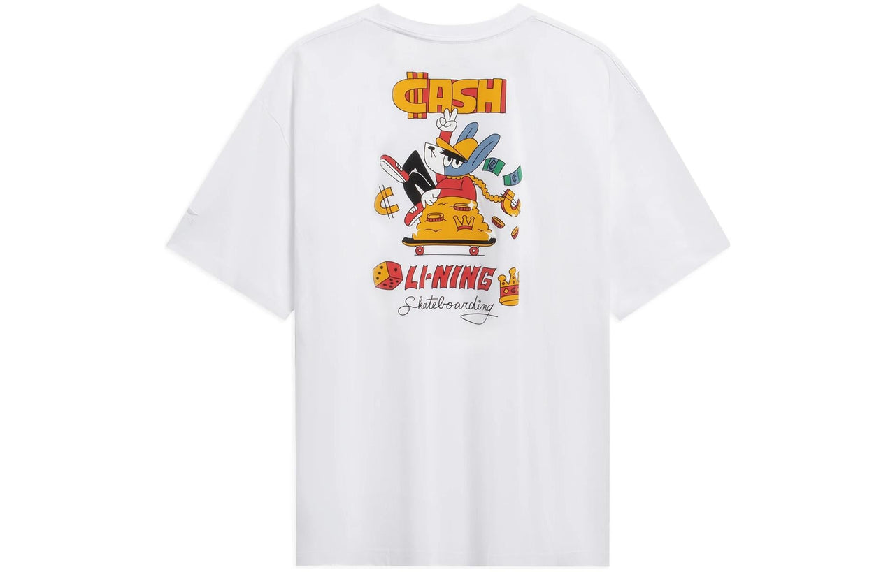 Li-Ning x Pablo Ientile Cartoon Graphic T-shirt 'White' AHST027-4