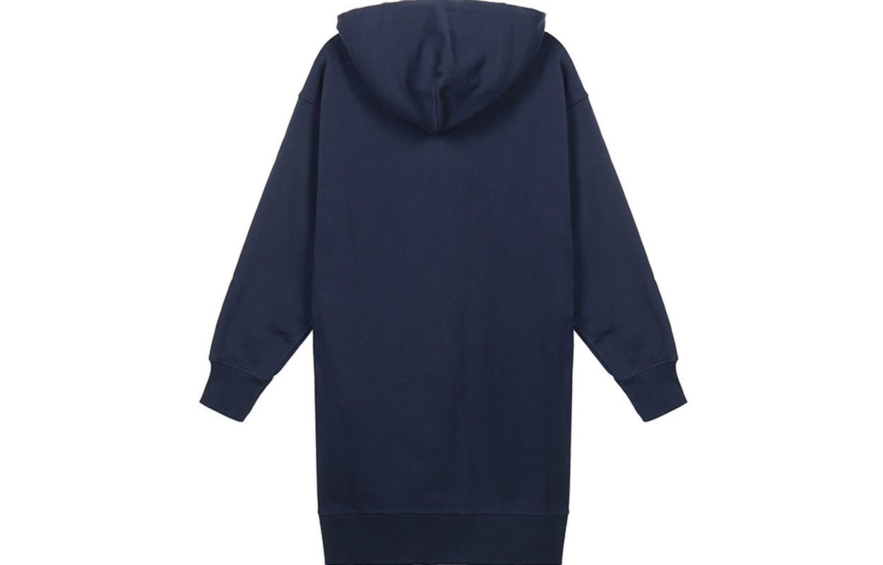 (WMNS) KENZO FW20 Logo Embroidered Fleece Lined hooded Long Sleeves Hoodie Navy Blue FA62RO7724MO-76