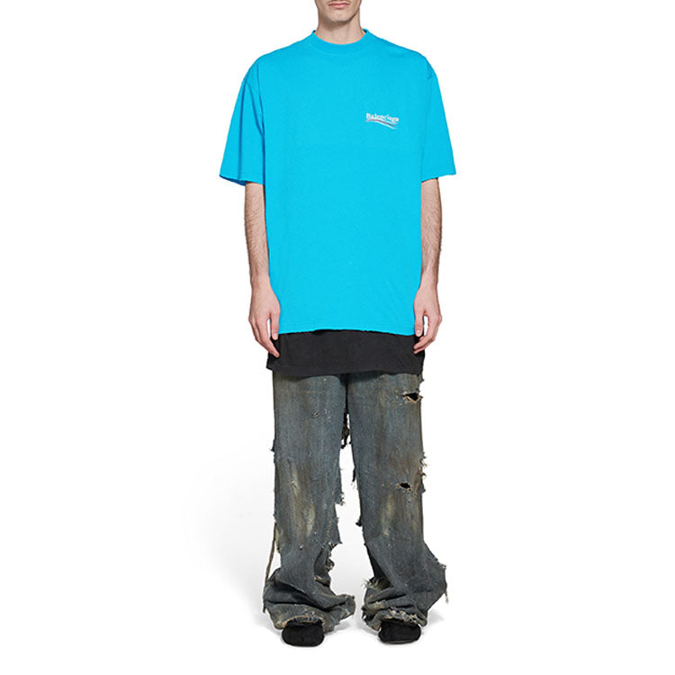 Balenciaga Political Campaign T-shirt Large Fit 'Blue Sky' 641675TNVG54760