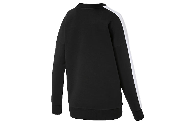 (WMNS) PUMA Crew Neck Jumper Sweater 'Black White' 595932-01
