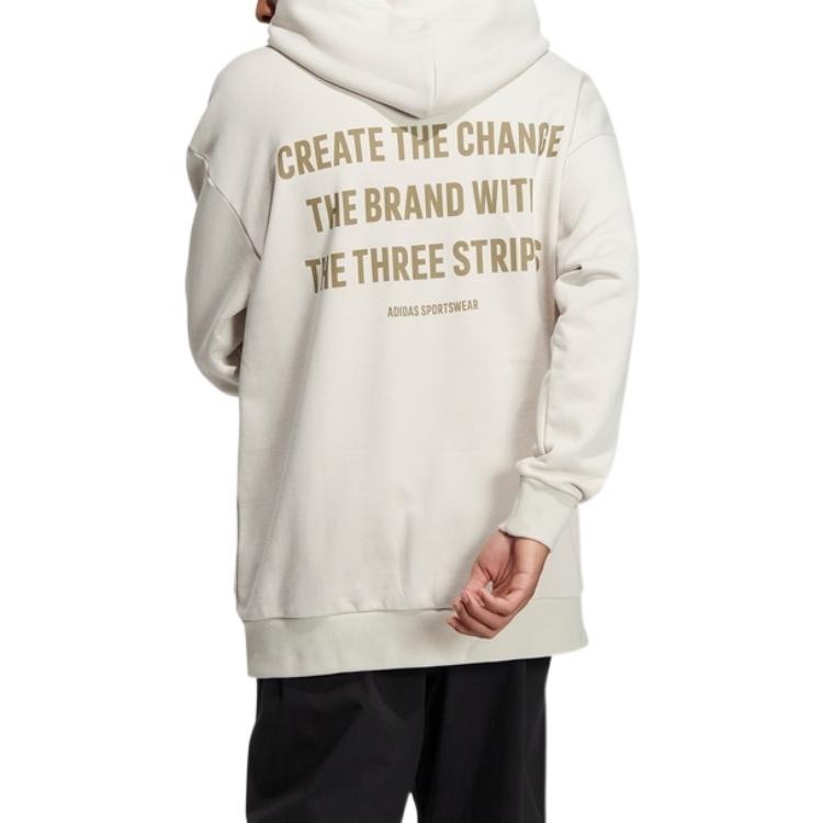 adidas logo hoodie 'Beige' IB2716