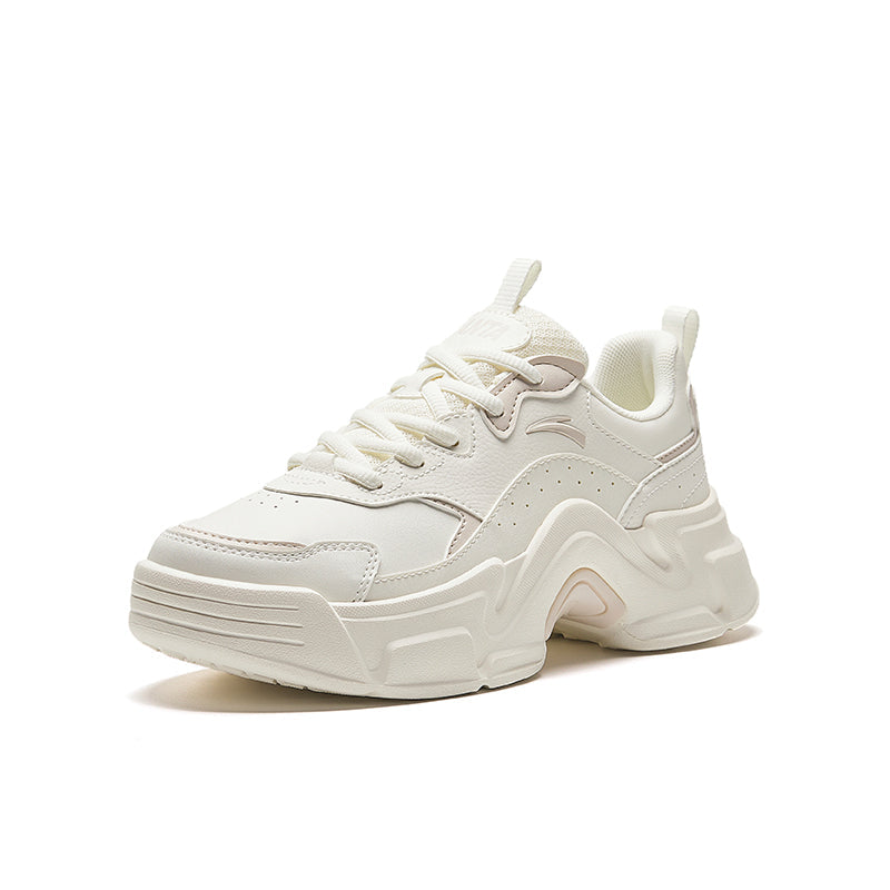 (WMNS) ANTA Platform Leather 'Ivory White Beige' 922328816-5