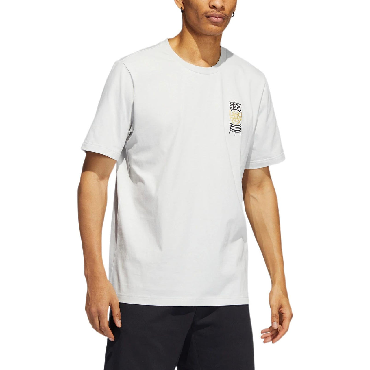 Men's adidas Don 3 King Tee Back Basketball Tactical Board Printing Sports Breathable Short Sleeve Light Grey T-Shirt HI1491