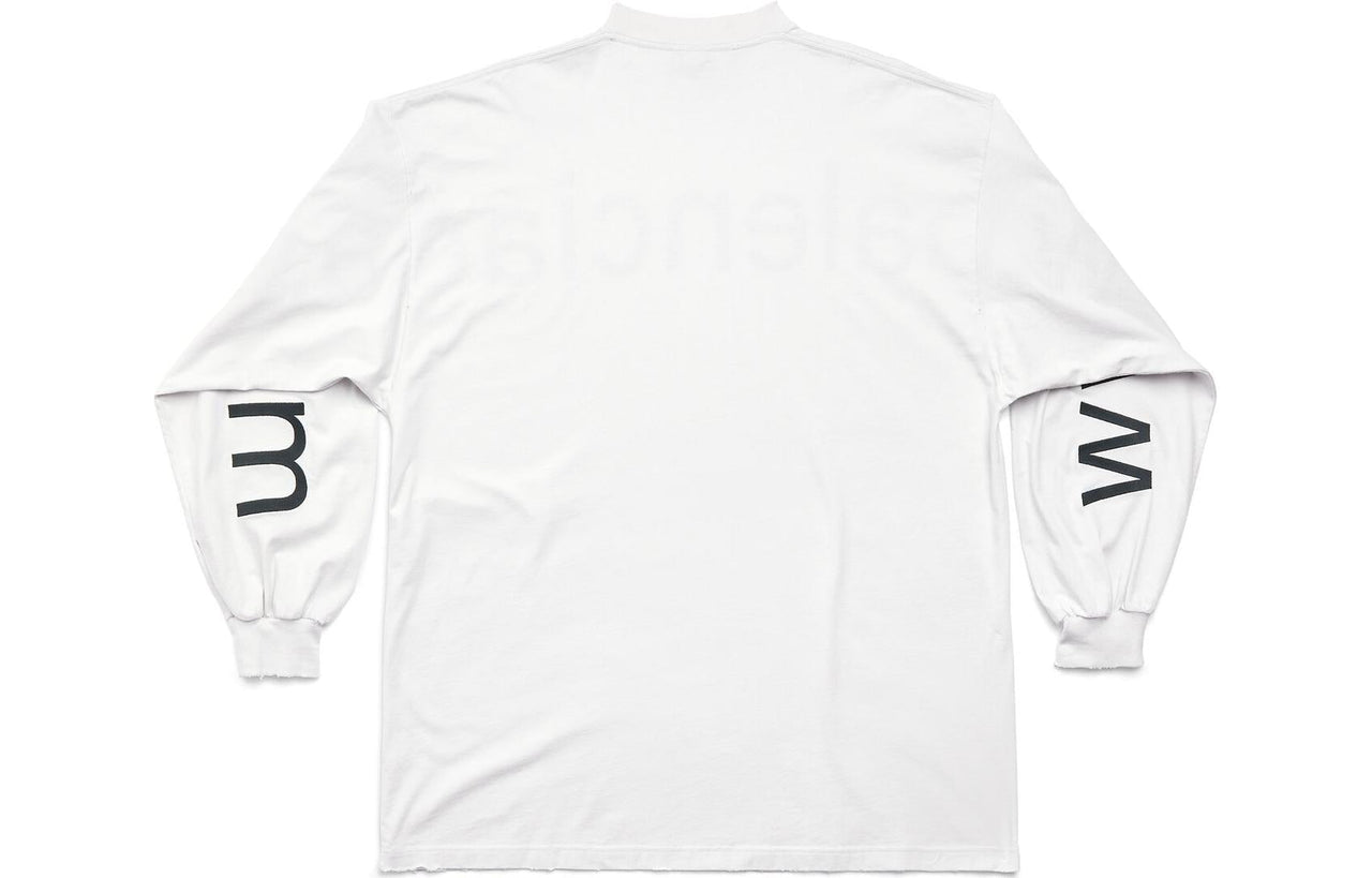 Balenciaga Bal.com Long Sleeve T-shirt Oversized 'White' 739027TOVO19081